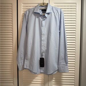 Bugatchi Sky Blue Patterned Dress Shirt